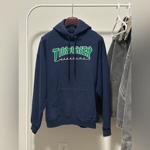 Thrasher navy hoodie. size L